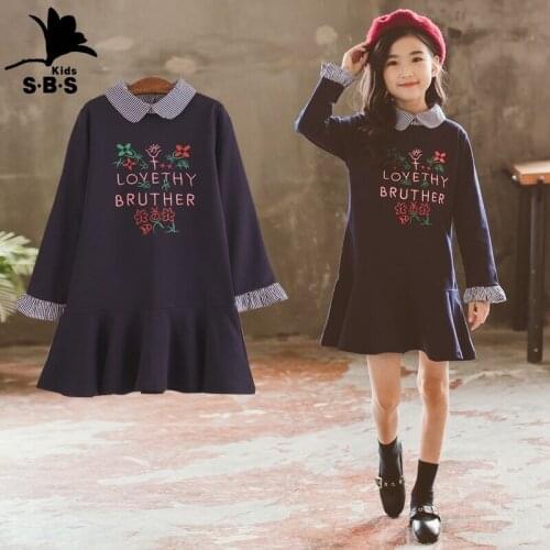 Girls Cute Printing Long Sleeves Dress 2020 Autumn New Big Kids Cotton Lantern Sleeve Doll Dresses 1 Piece Kids Clothes