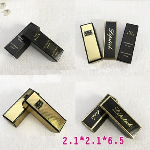 Empty Packing Paper Box Black White DIY Kraft Cardboard Box Paper Boxes for Packaging Lipstick Cosmetic 2.1*2.1*6.5mm 100Pcs/Lot