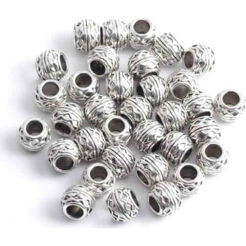 20pcs/lot 10mm Pattern Tibetan Silver spacer Loose Bead Spacer Beads Connectors for DIY Jewelry Making bracelet fg4dx