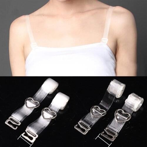 1-4pairs Clear Bra Straps Transparent Invisible Detachable Adjustable Silicone Womens Elastic Simple Belt Intimates Accessories