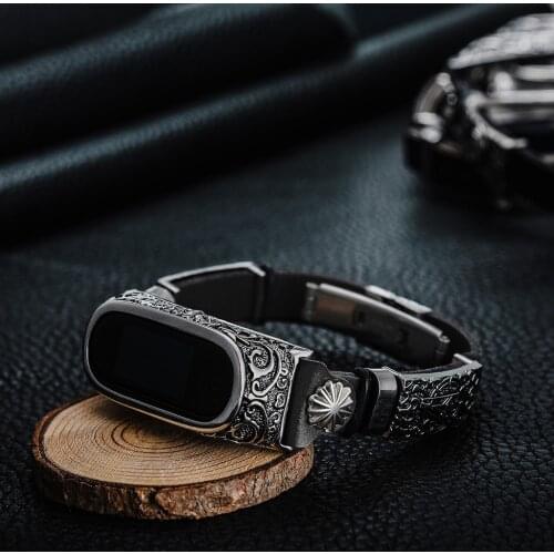 Luxury leather quality Watchband strap For Xiaomi band 3 4 5 Replacement wristband For MIband 5 4 3 smart watchbands +Metal Case