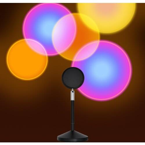 USB 5W Remote Control RGB Lamp Sunset Projection Lamp Rainbow Atmosphere Led Light For Home Bedroom Shop Decoration effect Light