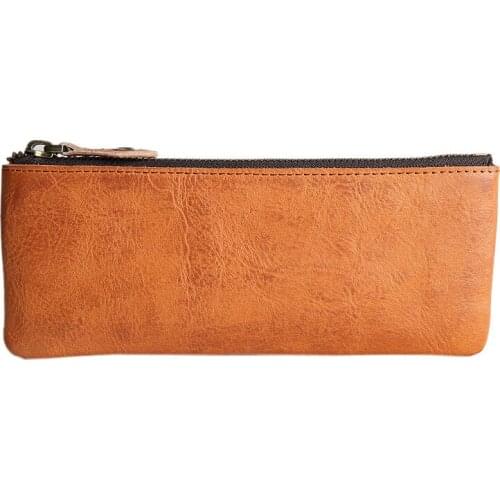 Luxury School Pencil Case Geunine Leather Vintage Penal Pen Bag Large Big Pencilcase for Girls Boys Storage Stationery Pouch Box