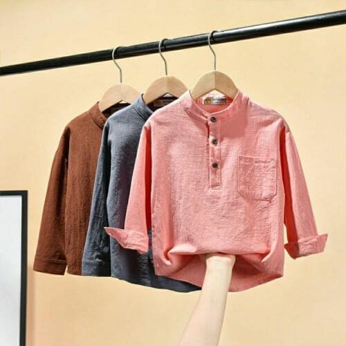 Spring And Autumn 2020 New Boys' Long Sleeve Shirt Childrens Handsome Shirt