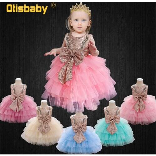 Premium Summer Baby Girl Princess 1 2 3 4 5 Year Birthday Party Dress Child Tiered Tulle Sundress for Girls Toddler Infant Gowns