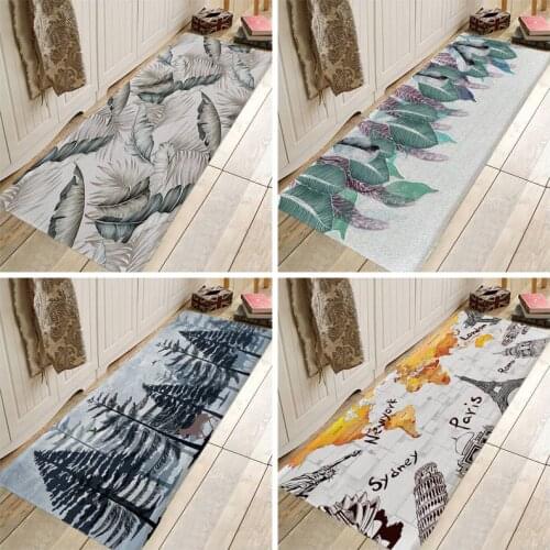 Tropical Leaf Rug Concise Tree Sun Carpets Doormat for Bedroom Living Room Carpet Kitchen Bathroom Anti-Slip Floor Mats