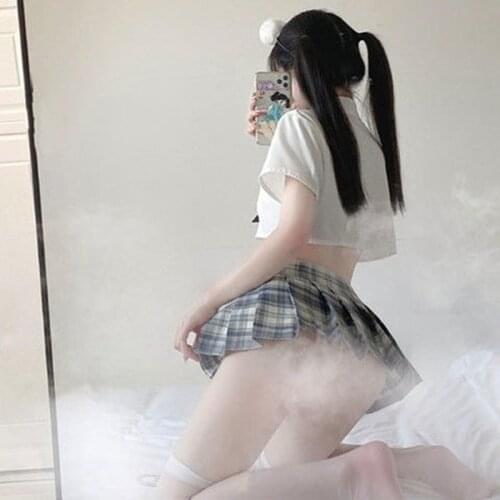 Japanese Student Uniform Sexy Cosplay School Girl Outfit Top Mini Skirt Bow Tie Lingerie Erotic Sailor Costume Slutty Clothes