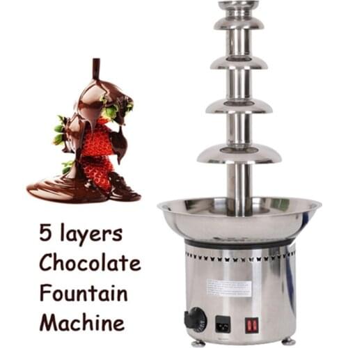 5 tiers stainless steel party hotel commercial chocolate fountain machine 220V