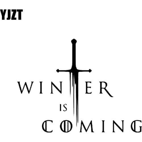 YJZT 16CM*12CM Funny Winter Is Coming Vinyl Decoration Decal Car Sticker Black/Silver Accessories C11-1121