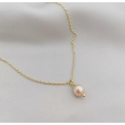 Pearl Necklace Handmade Jewelry 14K Gold Filled Chain Choker Pearl Pendants Collier Femme Perle Collar Mujer Perla Necklace