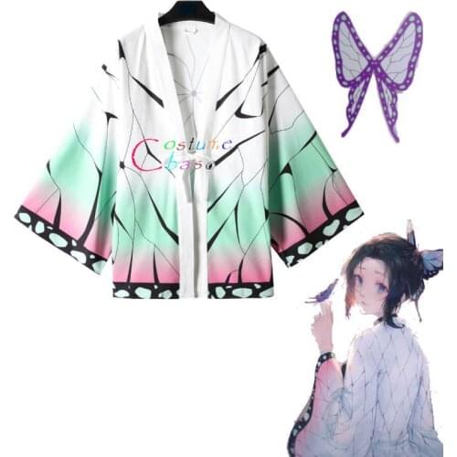 Kochou Shinobu Demon Slayer: Kimetsu No Yaiba Cosplay Costume Women Halloween Carnival Party Cloak Coat