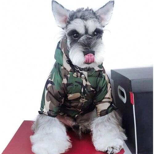 Winter Warm French Bulldog Camouflage Waterproof Raincoat Clothes For Small Dogs Windbreaker Outdoor Pug Dropshipping AQC35