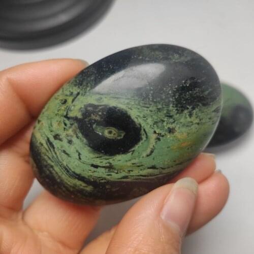 1pcs 6cm EYE GREEN KAMBABA JASPER STROMATOLITE FOSSIL Gem Stone Healing