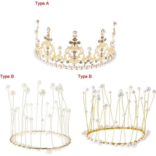 1Pc Shiny Queen Princess Crown Decorative Party Headdress DIY Wedding Birthday Cakes Decorating Tools Reusable Pastry Decoration