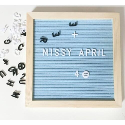 10x10 Inch Square Felt Letterboard Letter Numbers Characters Message Boards Wooden Frame For Restaurant Home Office Decor