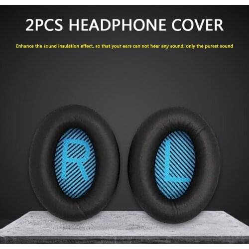2PCS Headphone Cushion Pads Cover Headphones Replacement Earpads Ear Pads For Bose QuietComfort 35 QC35 QC 35 25 15 QC25 QC15
