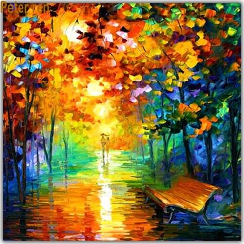 Peter ren Diamond painting Cross stitch 3d mosaic Diamond Embroidery pattern Paste full rhinestone Embroidery crafts maple trees