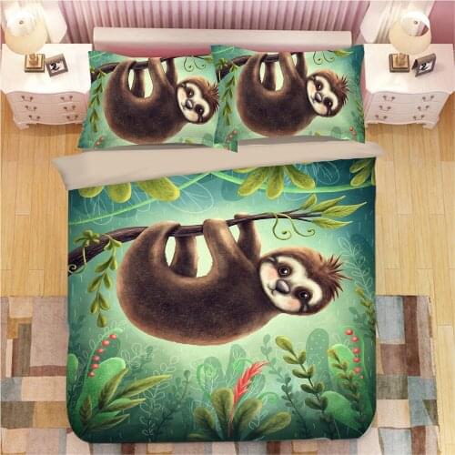 Bradypod Sloth 3D Digital Printed Luxury Home Textile Bedding Set Duvet Covers Pillowcases One Piece Comforter Bedding Sets