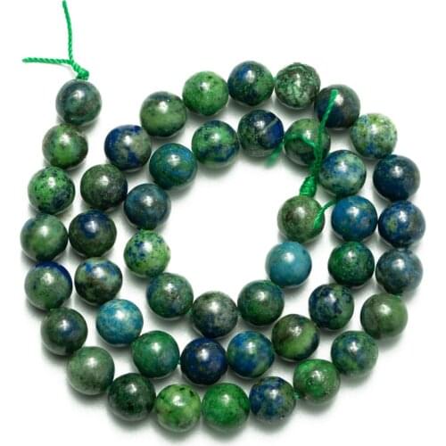 Wholesale Natural Stone Azurite Beads Chrysocolla Lapis Loose Beads Needlework for Jewelry Making 4 6 8 10 12mm DIY Bracelet