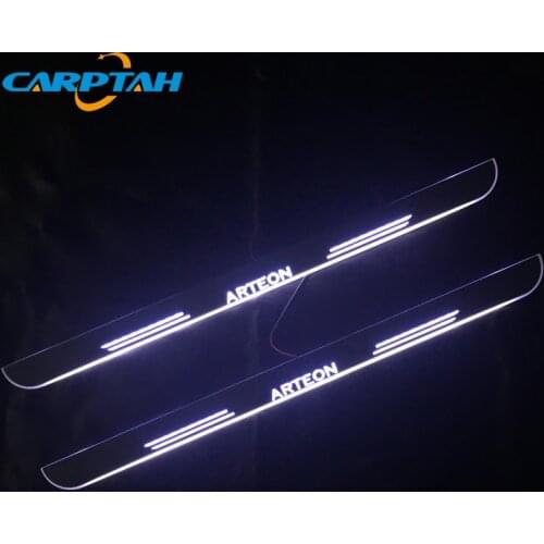 Carptah Trim Pedal LED Car Light Door Sill Scuff Plate Pathway Dynamic Streamer Welcome Lamp For VW Arteon 2017 2018 2019