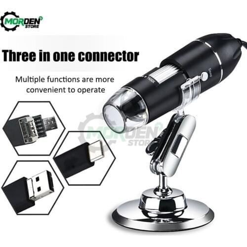 1600X Mega Pixels Digital Microscope Microscopio Magnifier Electronic Stereo USB Endoscope Camera X4D-30W-D USB+MICRO+TYPE-C