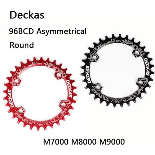 Deckas 96BCD Round Asymmetrical Chainring MTB Mountain Bicycle 30T 32T 34T 36T 38T Crown Crankset Single Tooth Plate Parts