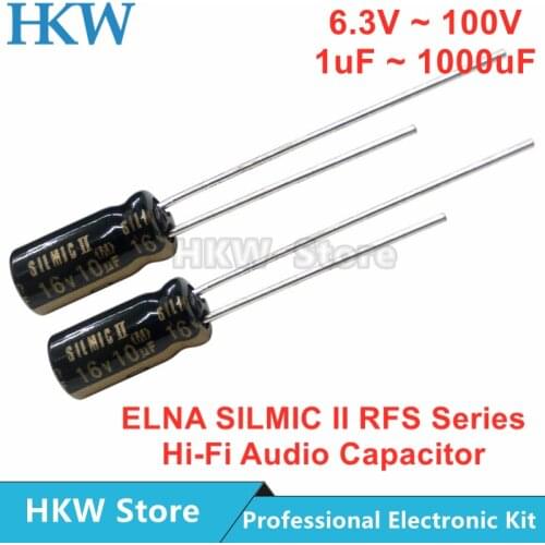 ELNA SILMIC II RFS Series HiFi Audio Capacitor 6.3V 10V 16V 25V 50V 63V 100V 10uF 22uF 47uF 100uF 220uF 470uF 1000uF Original