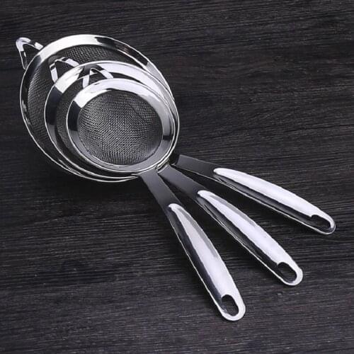 Filter Spoon 30 Mesh Double Layer 201 Stainless Steel Baking Tool Oil Filter Spoon Sieve Flour Cocoa Washable Strainer Sifter