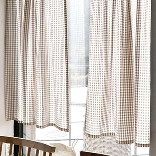Buffalo Plaid Curtains Gingham Checker Cotton Blend Treatment Décor Country Style Curtain Tier Valance for Kitchen Window TJ3782