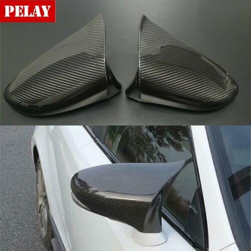 LHD Real Carbon Fiber Rear View Shell Cap For Lexus IS RC 200t 300 350 RC F SPORT Side Mirror Cover Car Accessories 2012-up