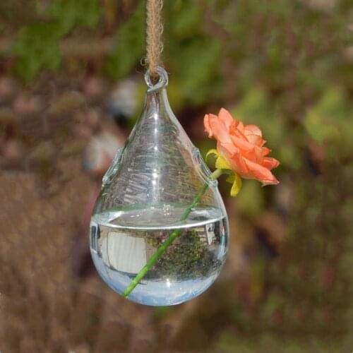 Water Drop Hanging Glass Terrarium Vase Beautiful Wedding Decoration Glass Terrarium Glass Crafts Supplier