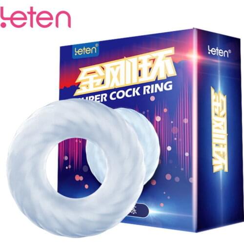 LETEN Silicone Penis Delay Ring Long Lasting Training Cock Delay Ejaculation Ring Penis Foreskin Resistance Ring Sex Toy for Men