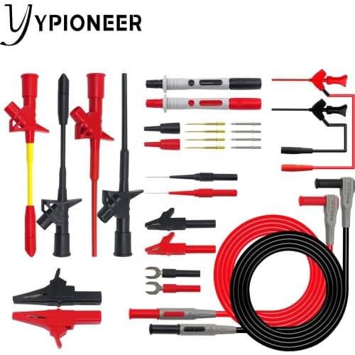 Cleqee P1300 Series Replaceable Multimeter Probe Probes Test Hook&Test Lead kit kits 4mm Banana Plug Alligator Clip Test Leads
