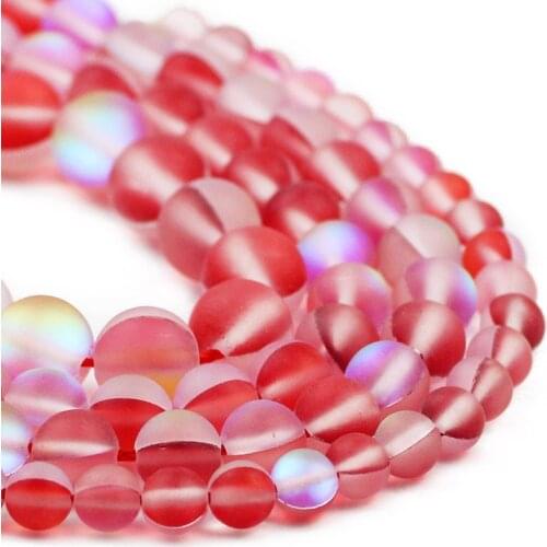 Natural Shimmer Stone Matte Red Labradorite Spacer Round Loose Beads For DIY Jewelry Making Bracelet 6/8/10MM Accessories