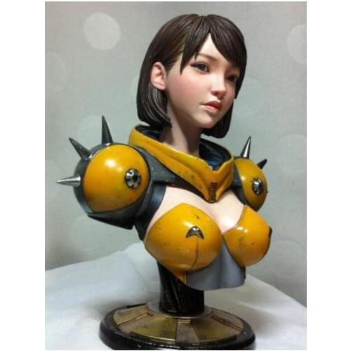 New Unassembled 1/6 the future Space girl ancient bust with base Resin Kit DIY Toys Unpainted resin model