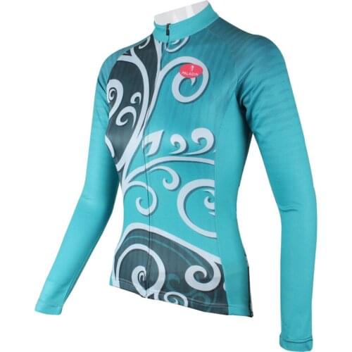 New Design womens cycling jersey Plus size blue long sleeve MTB BMX Road bike jersey for ladies