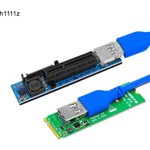 Raiser NVME M.2 to PCI-E X4 Card Extension Port Adapter Riser Card Graphics Cards Connector PCIE Extender with 60cm USB3.0 Cable