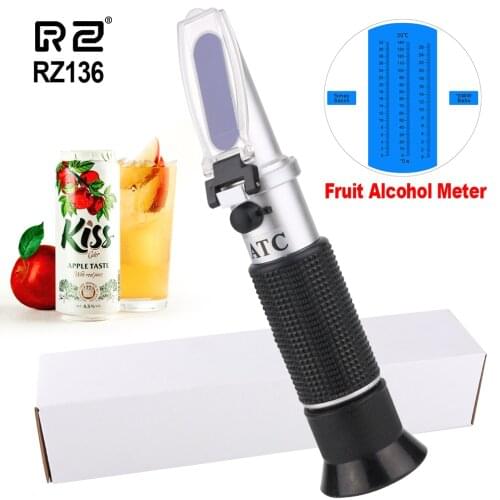 RZ Refractometer Fruit Wine Meter Sugar Portable Auto Brix 0~32% Alcohol 0~26% Fruit Juice Wine Sugar Meter Refractometer RZ136
