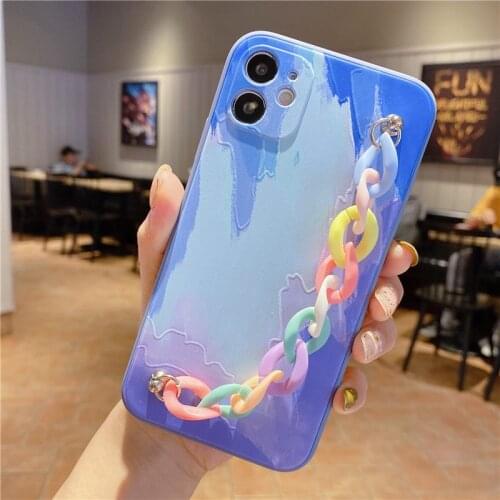 Relief Gradient Watercolor Wristband Hand Holder Case for Huawei P30 P40 Mate 30 40 Pro Nova8SE Wrist Strap Chain Bracelet Cover