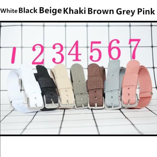 NATO Army Brand 16mm Solid Color Braided Nylon Strap for Daniel Wellington Watchband Bracelet Fabric Braided Strap Buckle Belt