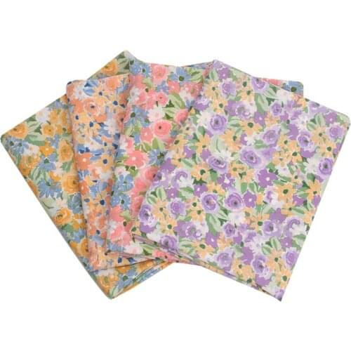 Chiffon Fabric Floral Printed Fabric Flower Pattern Fashion Polyester Fabric for Dress, By the Meter