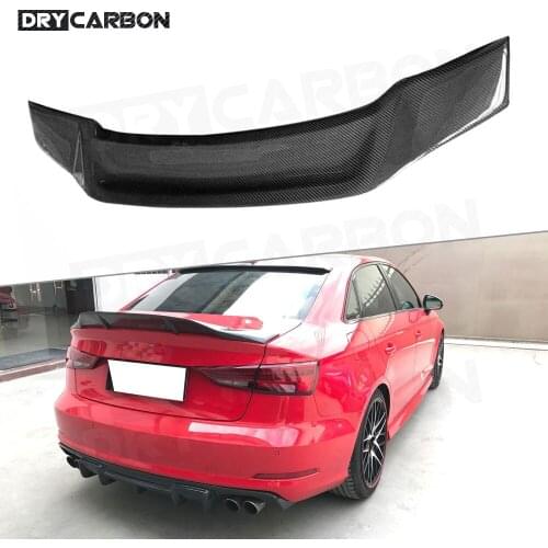 Carbon Fiber Rear Spoiler for Audi A3 Sline S3 Sedan 4 Door 2014-2018 R Style FRP Boot Duck Lip Wings Car Styling