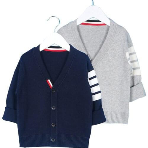 British Style Boys Sweaters Elegant Toddler Girls Cardigan School Wear Kids Clothes Childrens Knitted Outfit