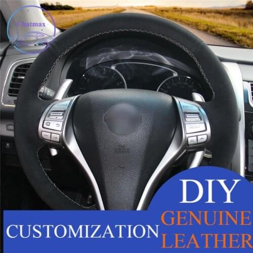 For Nissan Pulsar 2015-2018 car steering wheel cover hand-stitched DIY custom anti-slip design all season