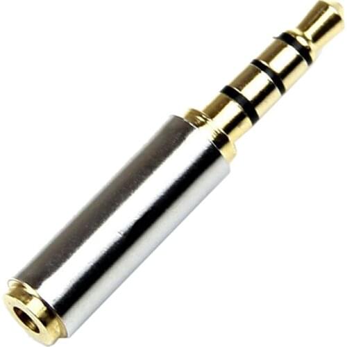 Golden 3.5mm Male to 2.5mm Female Plug Stereo Audio Earphone Jack Adapter Converter
