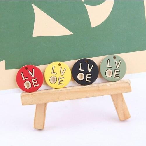 10pcs new ladies earrings Sweet Trend Earrings For Women Gift Spray Paint Love Letters Round Pendant Diy Jewelry Accessories