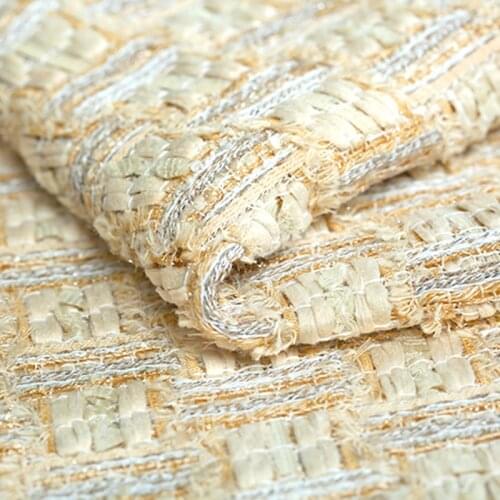 150CM Wide 460G/M Beige Knitted Tweed Cotton Acrylic Polyester Fabric for Autumn Winter Coat Dress Jacket DE1106