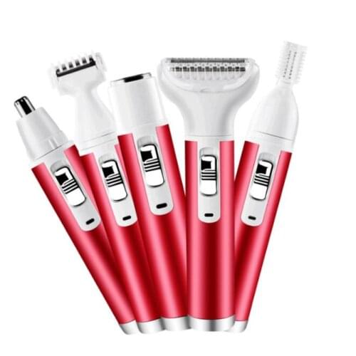 6Set/Lot Electric Lady Private Parts Shaving Eyebrow Nose Hair Trimmer Multi-functional 5 In 1 Remover Home Appliances HA2036