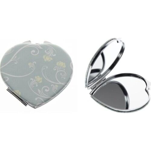 7cm Heart Double Sided Stainless Steel Portable Folding Compact Mirror Party Favor For Women Girls Kids Children