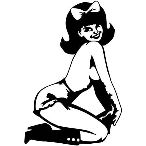 8.9*13.1CM Provocatively Enchanting Girl Zero Defect Vinyl Decal Car Sticker Fashion Design Black/Silver C20-0637